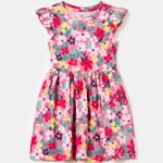 OVS Aop Dress Fuxia Pink