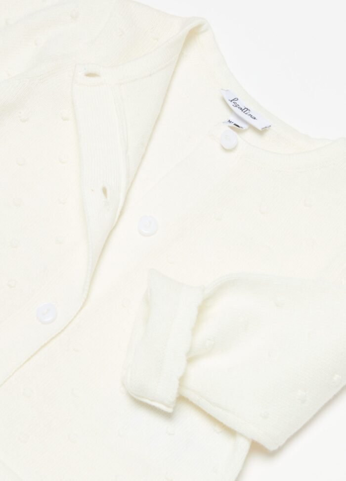 ⁦Baby Knitted Cardigan – Off White⁩ - الصورة ⁦2⁩