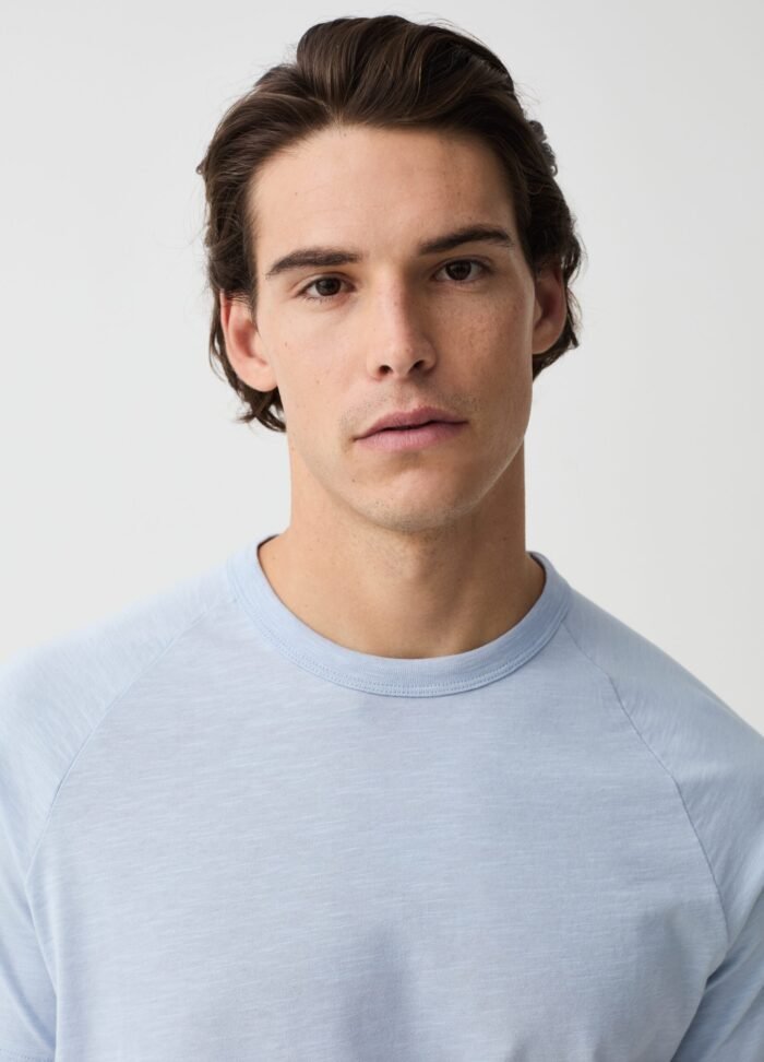 Men's Cotton T-Shirt – Sky Blue - Image 2