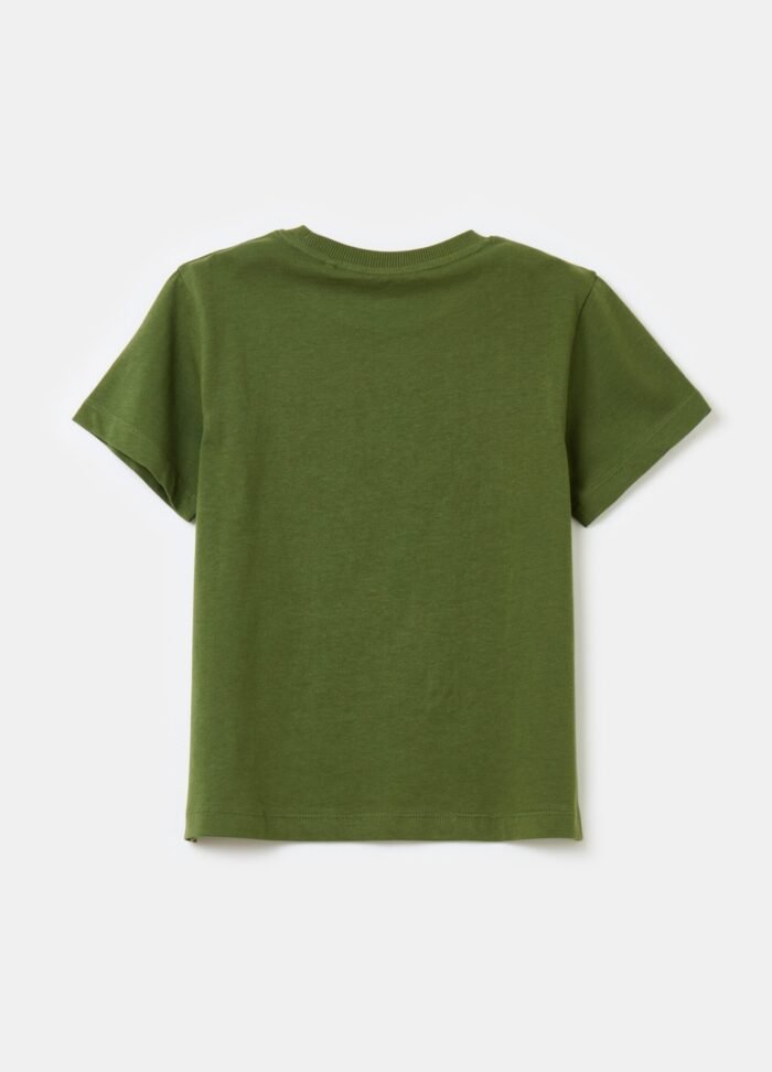 ⁦Boys' Cotton T-Shirt – Military Green⁩ - الصورة ⁦2⁩