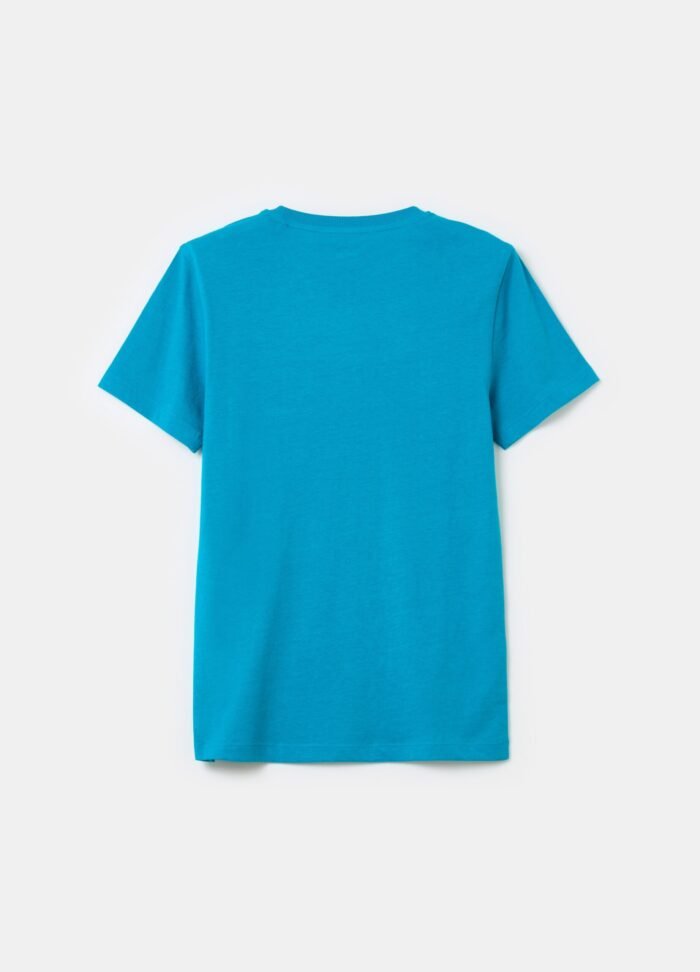⁦Boys' Plain T-Shirt – Light Blue⁩ - الصورة ⁦2⁩