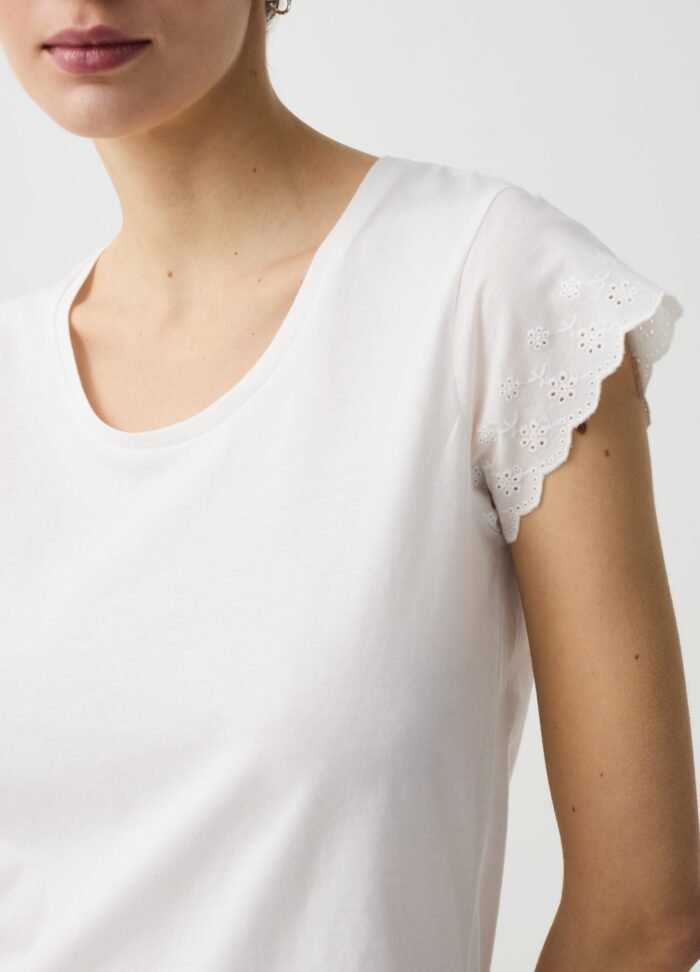 ⁦Women's Broderie Pyjama Top – White⁩ - الصورة ⁦2⁩