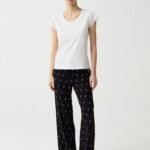 Women's Viscose Lounge Trousers – Black & White