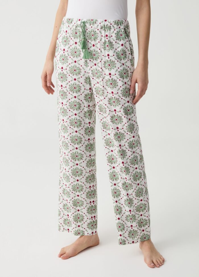 ⁦Women's Viscose Lounge Trousers – Multicolour⁩ - الصورة ⁦2⁩