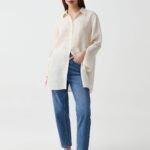 OVS Linen Shirt Whitecap Gra
