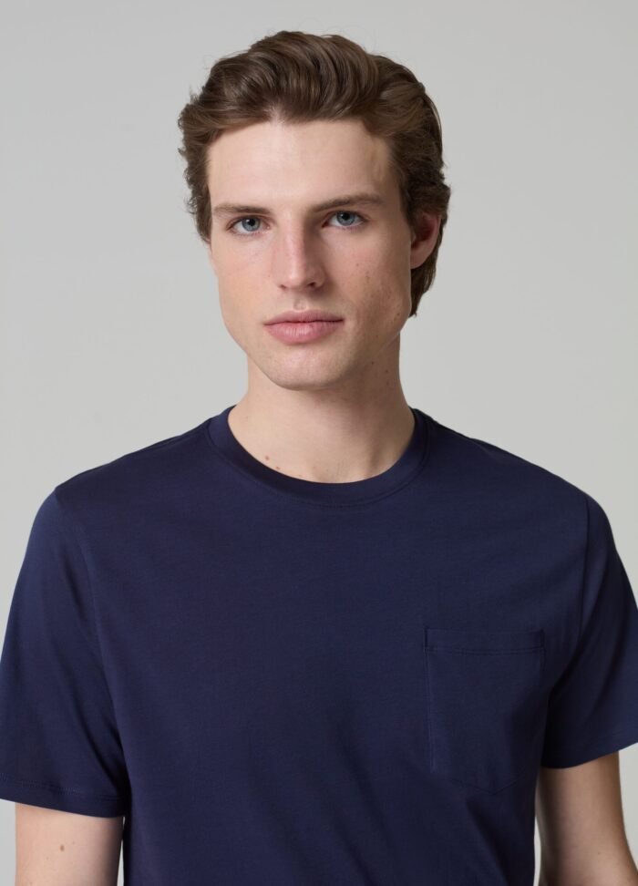 ⁦Men's Cotton T-Shirt – Deep Navy⁩ - الصورة ⁦2⁩