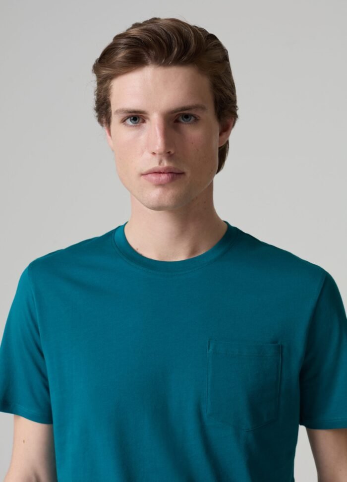⁦Men's Cotton T-Shirt – Spruce Green⁩ - الصورة ⁦2⁩