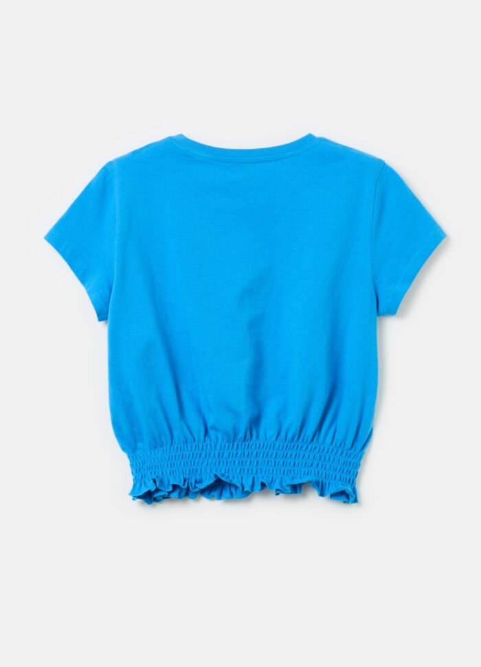 ⁦Girls' Plain T-Shirt – Blue⁩ - الصورة ⁦2⁩