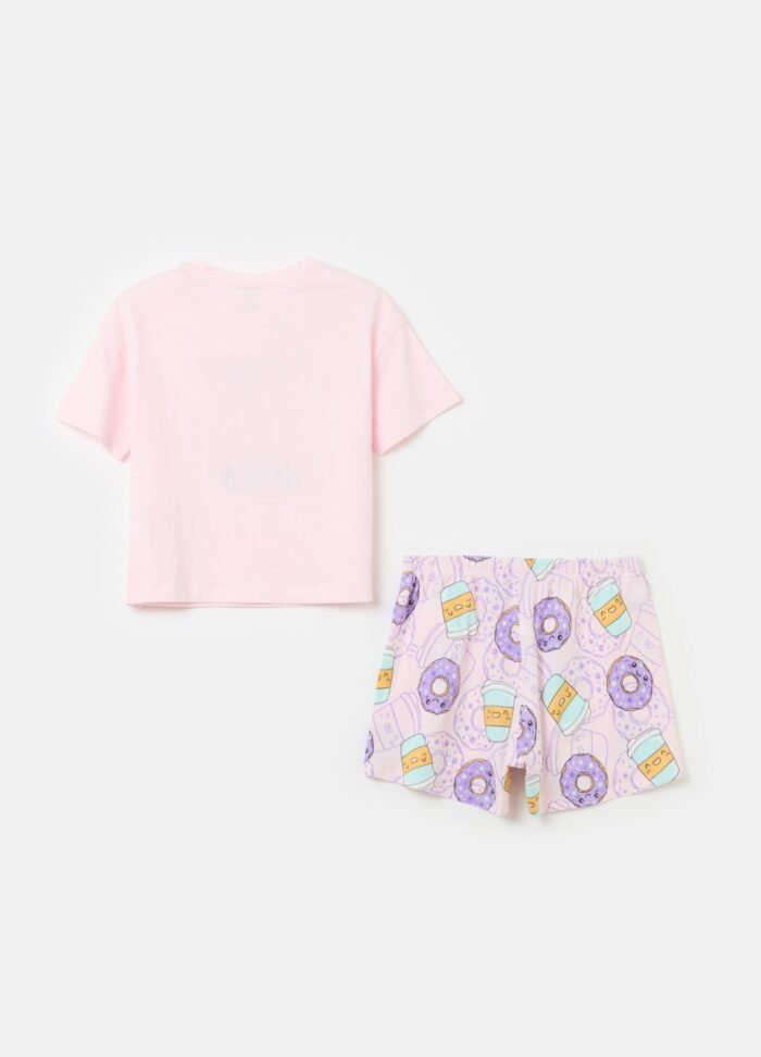 ⁦Girls' Short Pyjama Set – Violet⁩ - الصورة ⁦2⁩