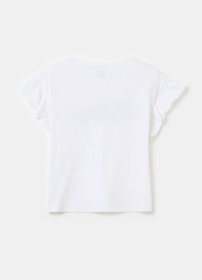 ⁦Girls' Embellished T-Shirt – White⁩ - الصورة ⁦2⁩