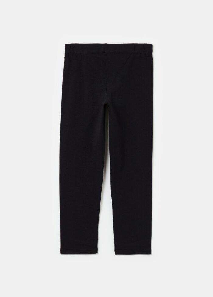 ⁦Girls' Cropped Leggings – Black⁩ - الصورة ⁦2⁩