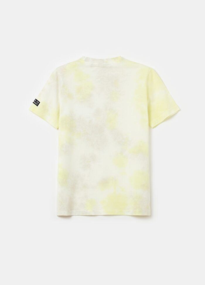 ⁦Boys' Tie-Dye Cotton T-Shirt – White⁩ - الصورة ⁦2⁩