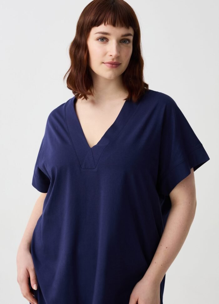 ⁦Women's V-Neck Jersey Top – Navy⁩ - الصورة ⁦2⁩