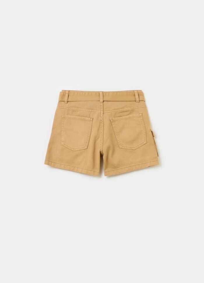Girls' Cargo Shorts – Light Brown - Image 2