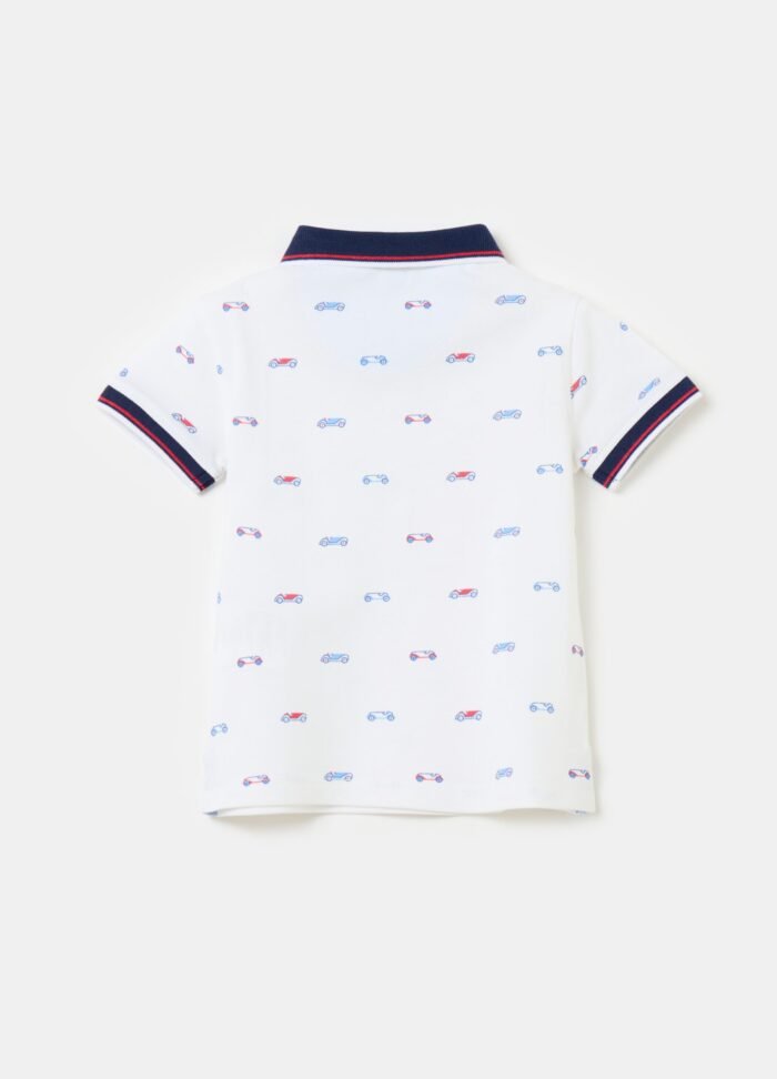 ⁦Boys' Cars Polo Shirt – White⁩ - الصورة ⁦2⁩