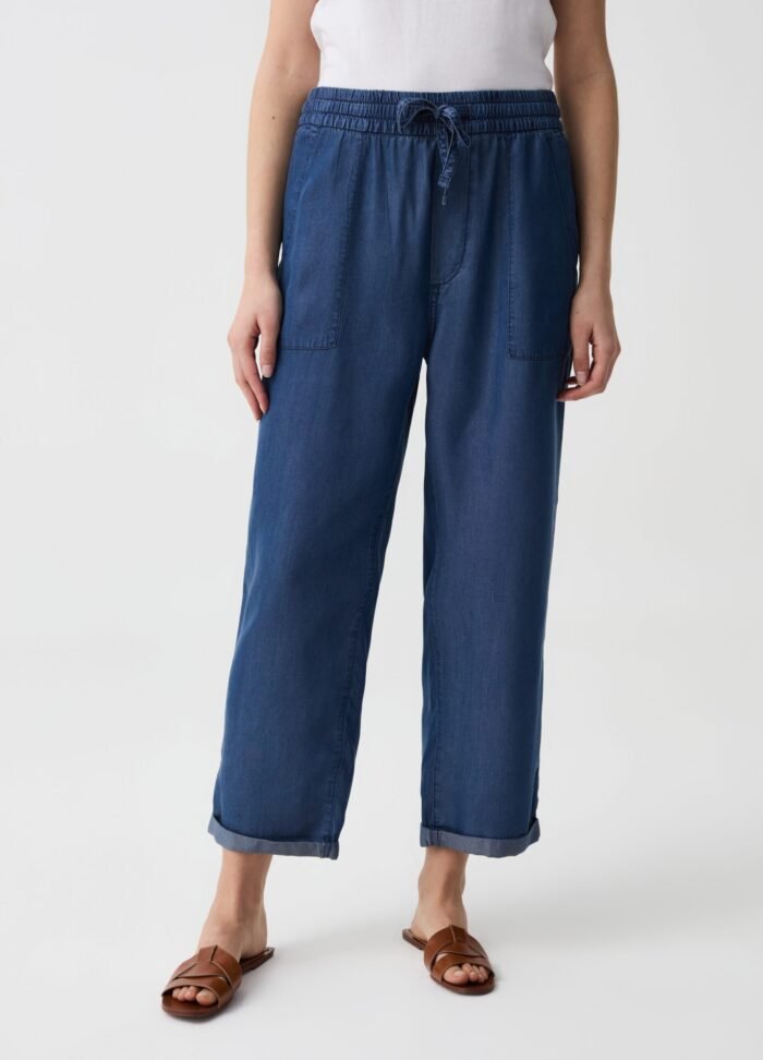 Women's Lyocell Trousers – Medium Blue - Image 2