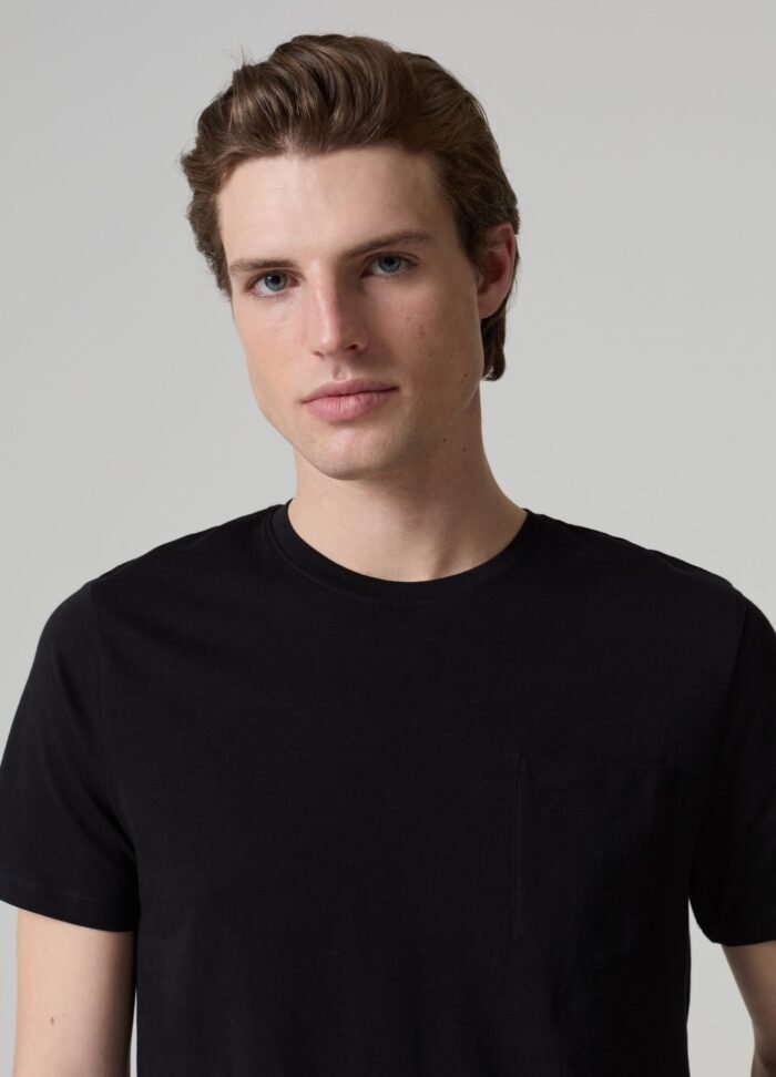 ⁦Men's Cotton T-Shirt – Black⁩ - الصورة ⁦2⁩
