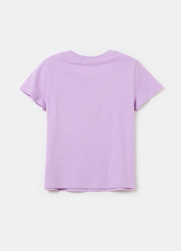 Girls' Plain T-Shirt – Light Violet - Image 2