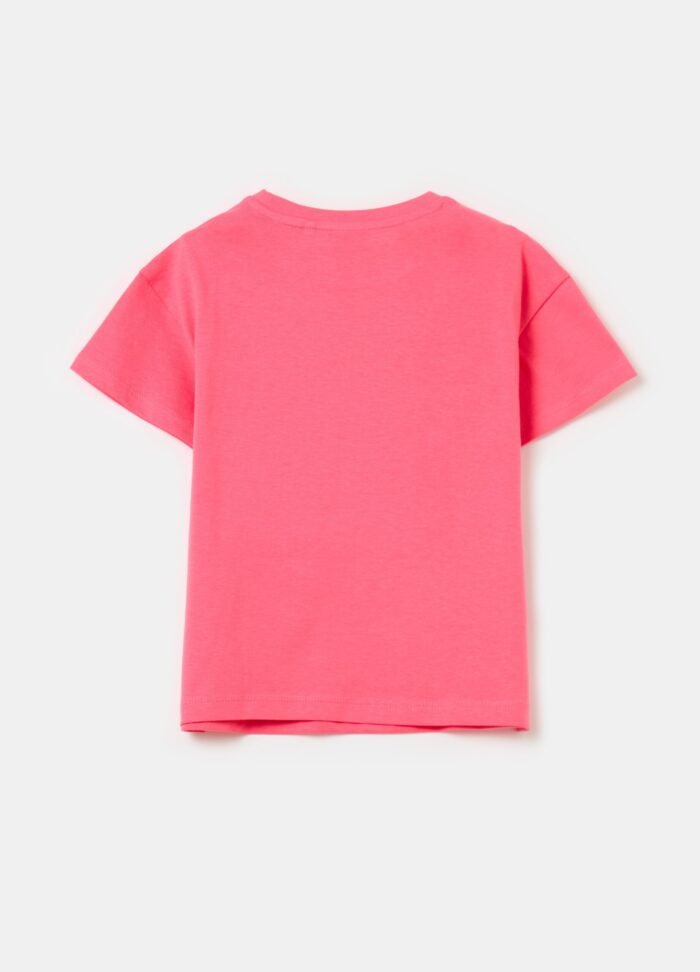 Girls' Printed T-Shirt – Fuchsia Pink - Image 2