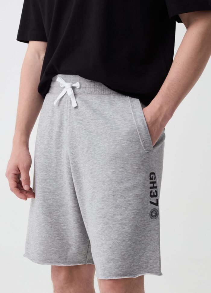 ⁦Men's Cotton Shorts – Light Grey⁩ - الصورة ⁦2⁩
