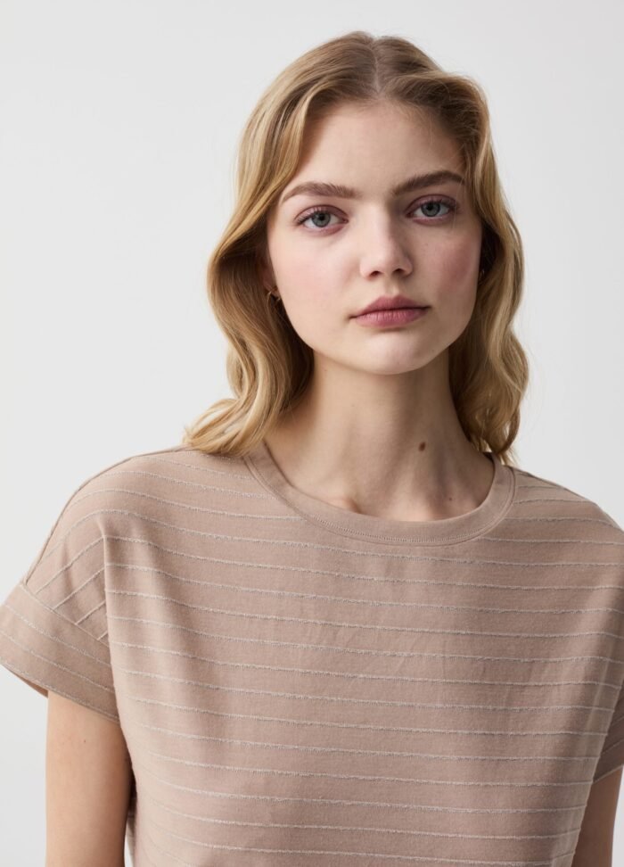 ⁦Women's Lurex Striped Top – Moonlight⁩ - الصورة ⁦2⁩
