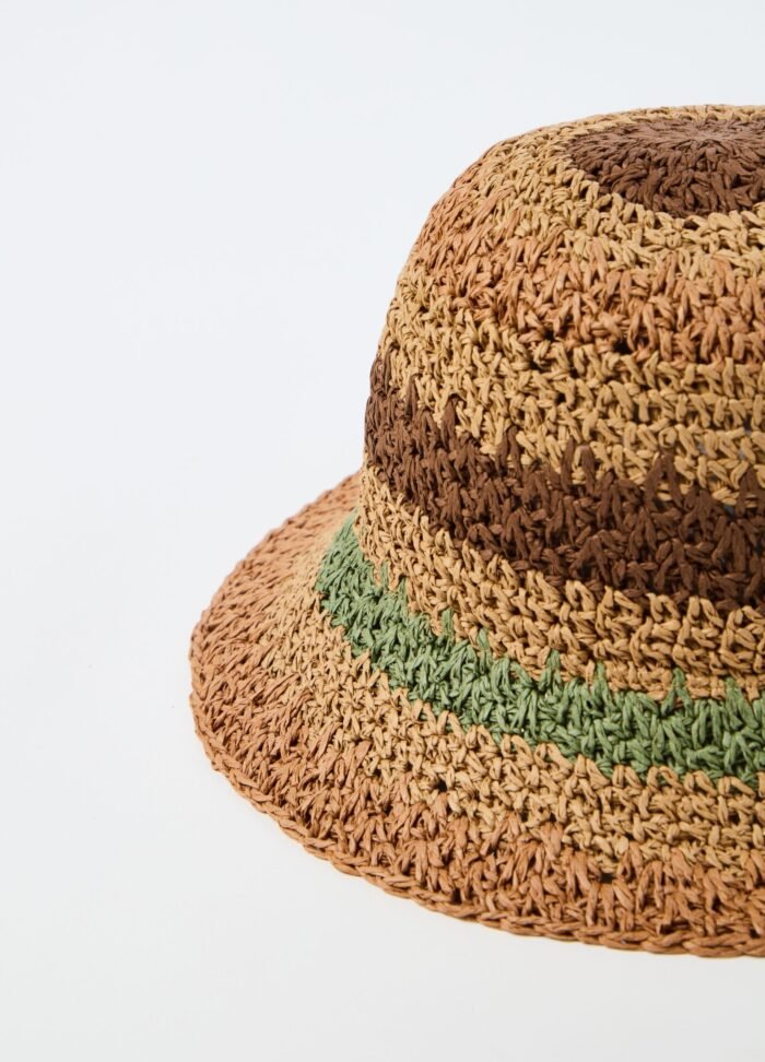 ⁦Women's Striped Straw Hat – Multicolour⁩ - الصورة ⁦2⁩