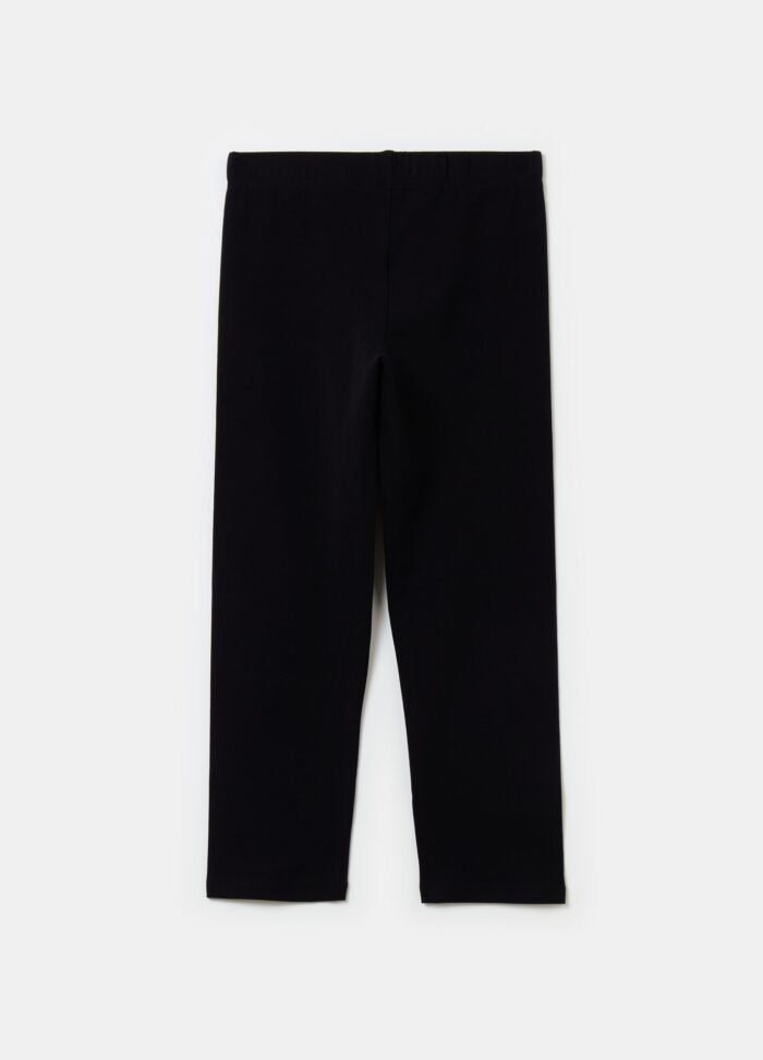 ⁦Girls' 3/4-Length Leggings – Black⁩ - الصورة ⁦2⁩