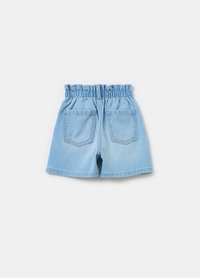 ⁦Girls' Denim Shorts – Light Blue⁩ - الصورة ⁦2⁩