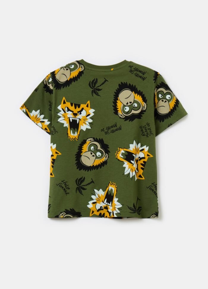 ⁦Boys' Short-Sleeve T-Shirt – Military Green⁩ - الصورة ⁦2⁩