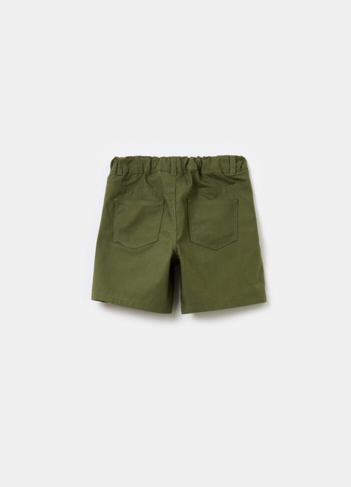 ⁦Baby Poplin Shorts – Military Green⁩ - الصورة ⁦2⁩