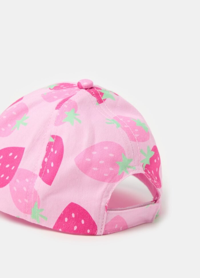 ⁦Girls' Cotton Baseball Cap – Pink⁩ - الصورة ⁦2⁩