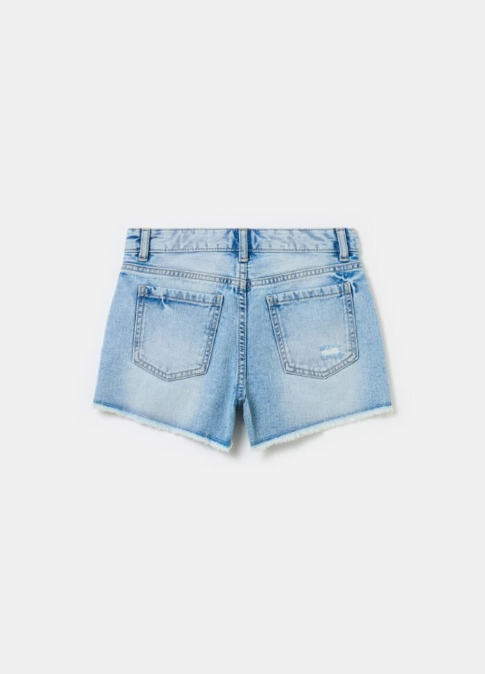 Girls' Denim Shorts – Light Blue - Image 2