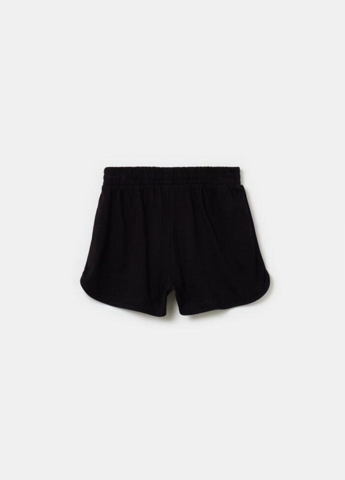 ⁦Girls' Jersey Shorts – Black⁩ - الصورة ⁦2⁩