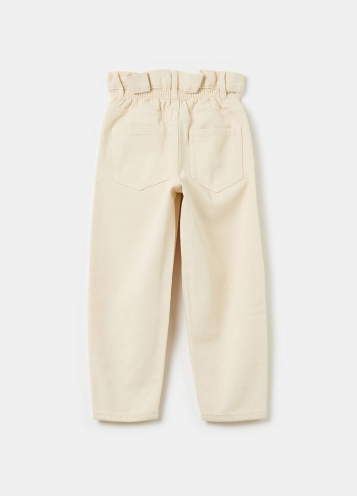 Girls' Paperbag Trousers – Off White - Image 2