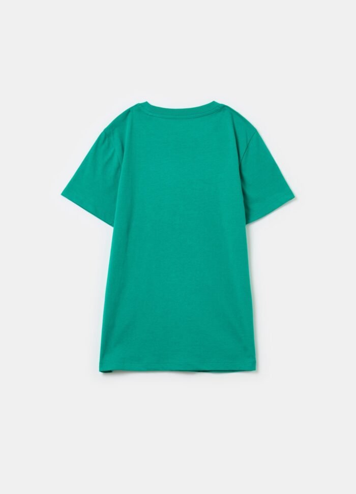 ⁦Boys' Printed T-Shirt – Green⁩ - الصورة ⁦2⁩