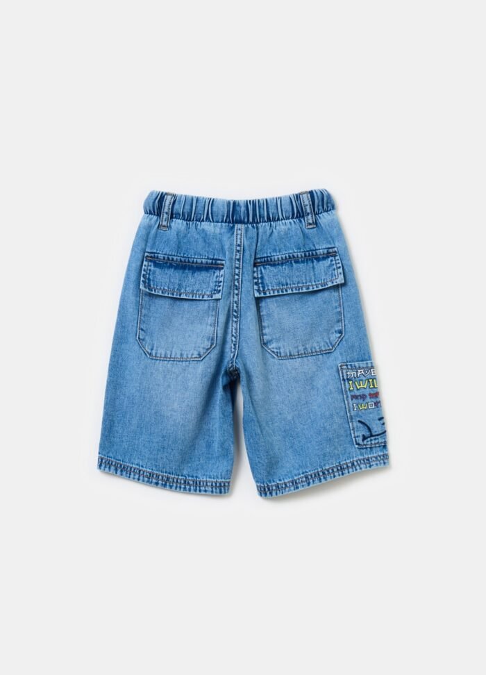 ⁦Boys' Denim Shorts – Light Blue⁩ - الصورة ⁦2⁩