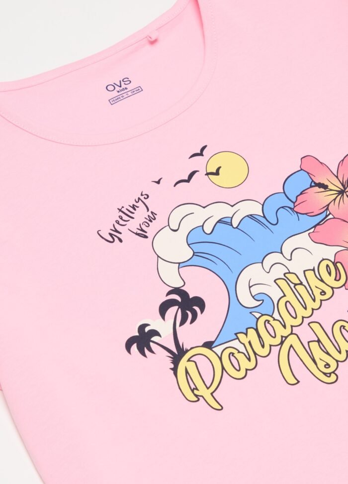 ⁦Girls' Printed T-Shirt – Light Pink⁩ - الصورة ⁦2⁩