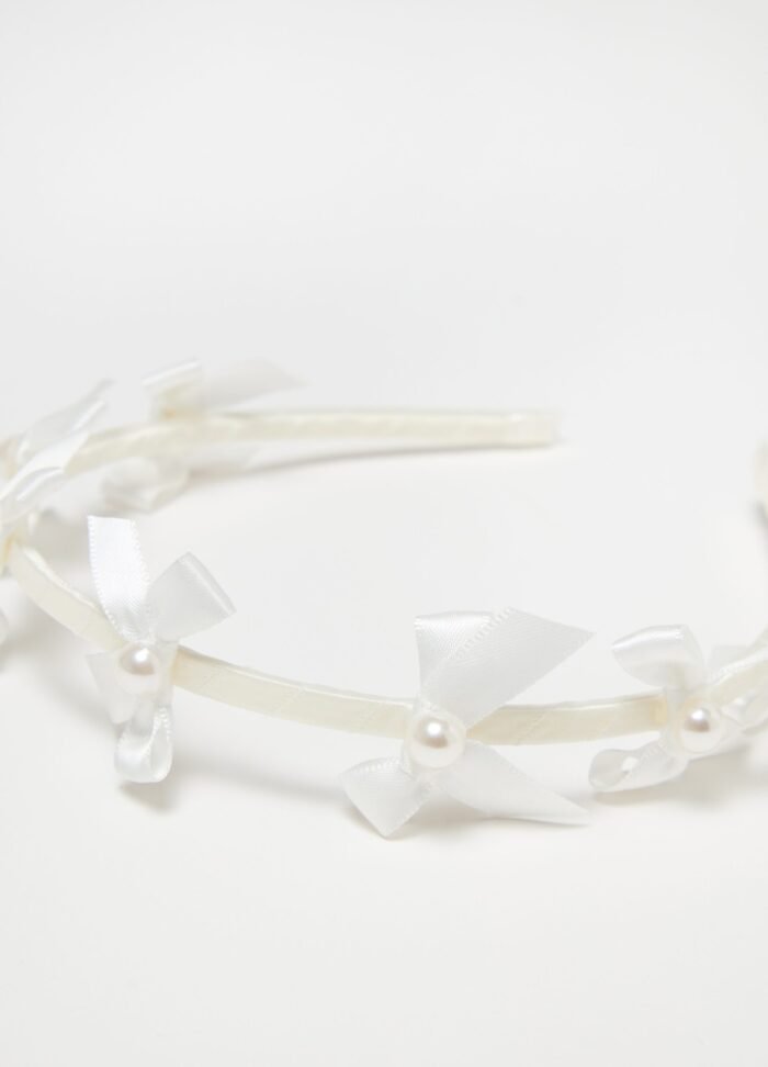 ⁦Girls' Headband – White⁩ - الصورة ⁦2⁩