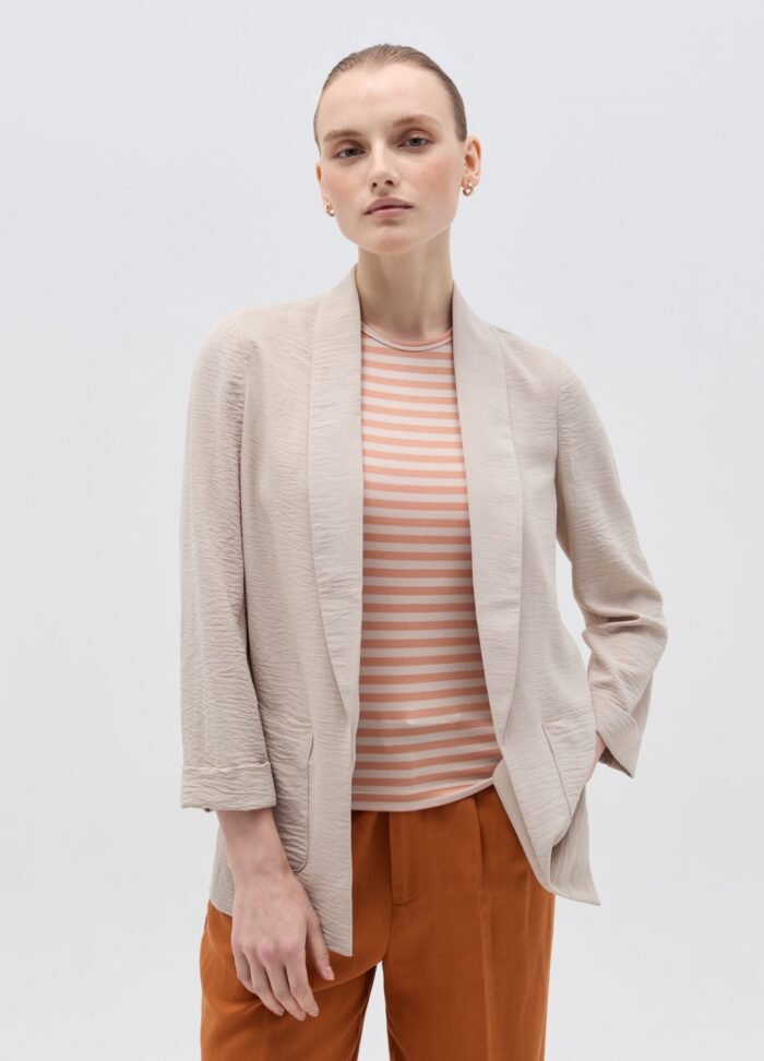 ⁦Women's Fluid Blazer – Silver Grey⁩ - الصورة ⁦2⁩