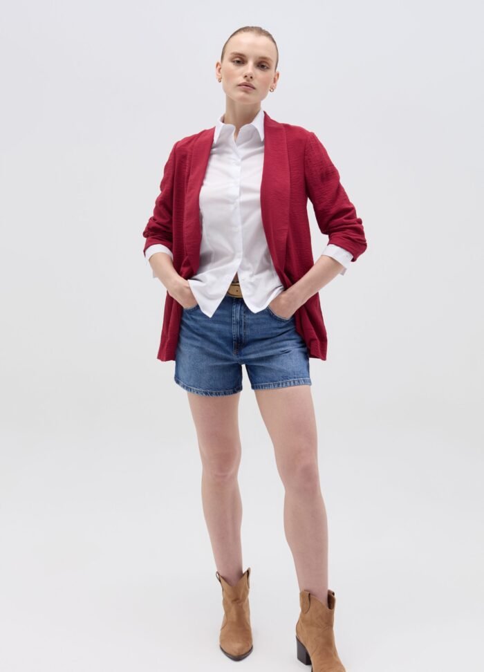⁦Women's Fluid Blazer – Tibetan Red⁩ - الصورة ⁦2⁩