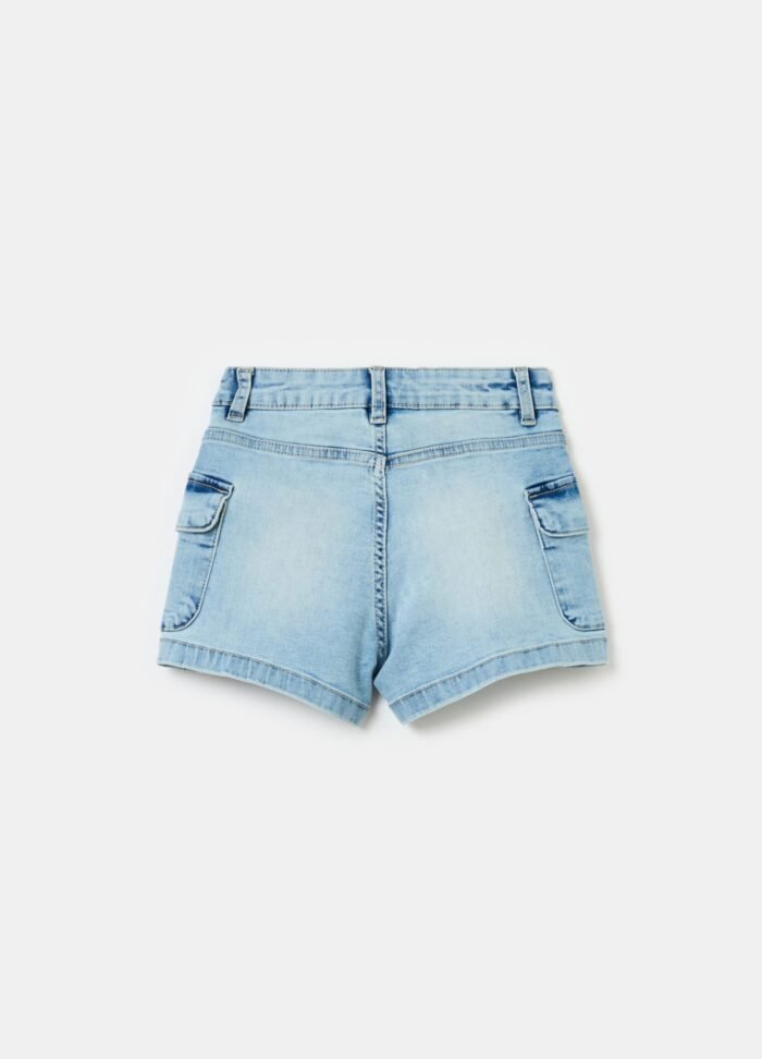 Girls' Cargo Shorts – Light Blue - Image 2