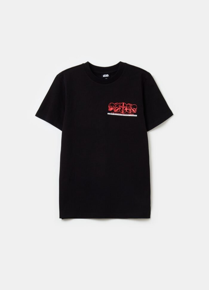 Boys' Star Print T-Shirt – Black - Image 2
