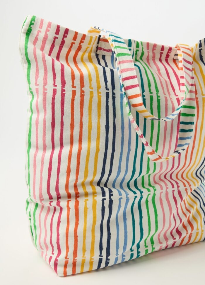 ⁦Women's Striped Shopper Bag – Multicolour⁩ - الصورة ⁦2⁩