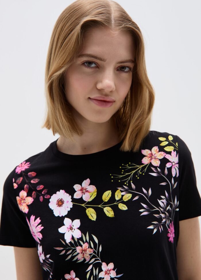 Women's Printed T-Shirt – Black - Image 2