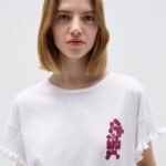 OVS Ts W/Knit Rib Opt. White