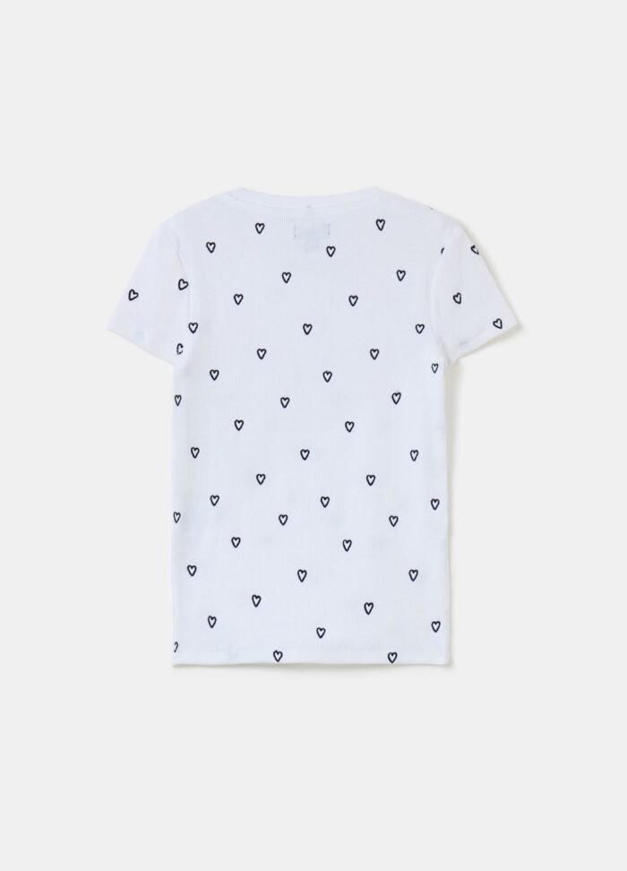 ⁦Girls' 2x2 Ribbed Top – White⁩ - الصورة ⁦2⁩