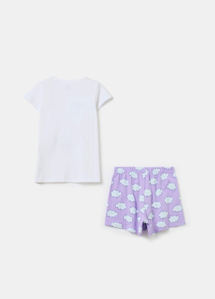 ⁦Girls' Short Pyjama Set – White⁩ - الصورة ⁦2⁩