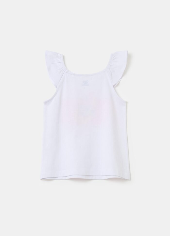 ⁦Girls' Printed Vest Top – White⁩ - الصورة ⁦2⁩