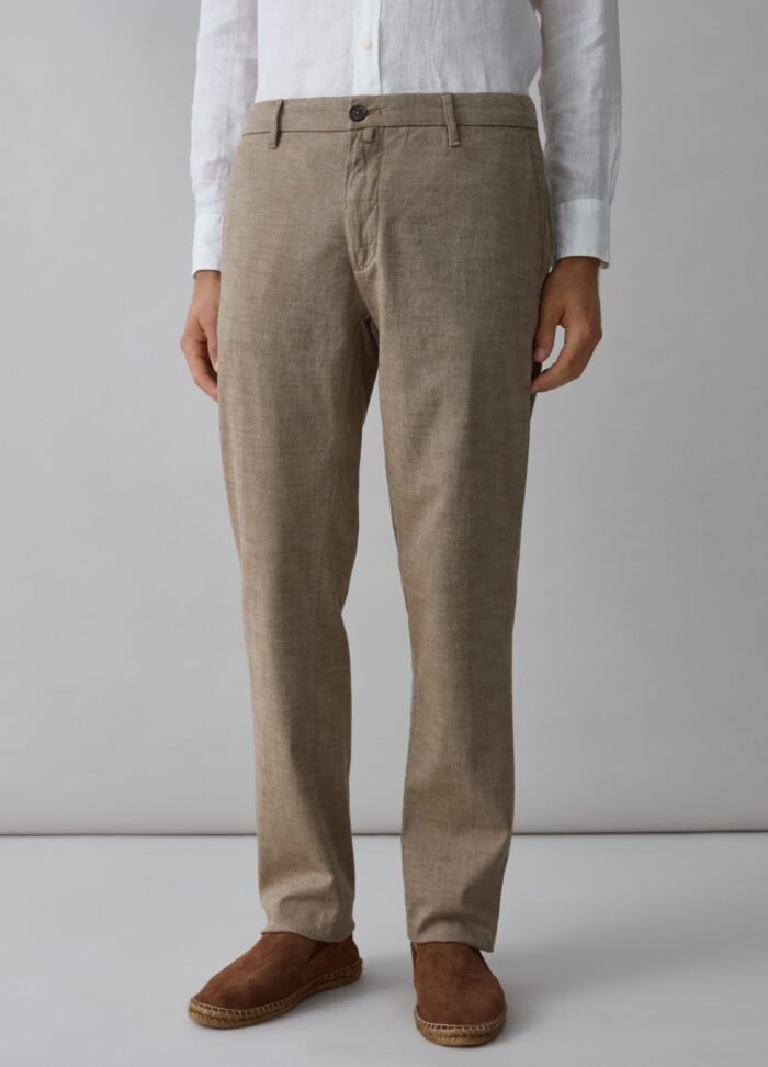 ⁦Men's Linen Trousers – Champagne Beige⁩ - الصورة ⁦2⁩