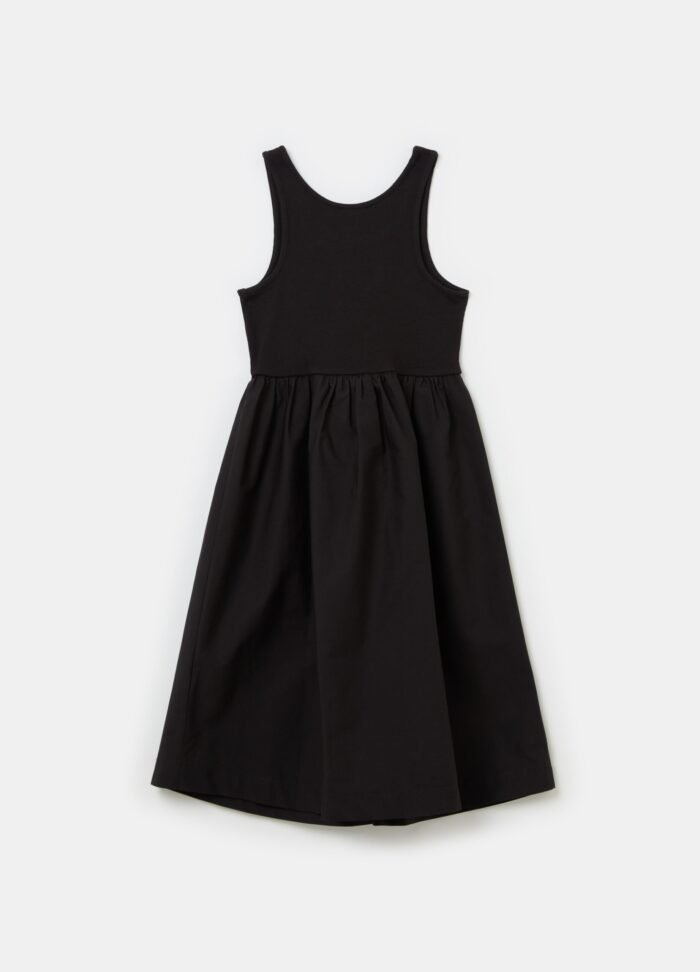 ⁦Girls' Ribbed Dress – Black⁩ - الصورة ⁦2⁩